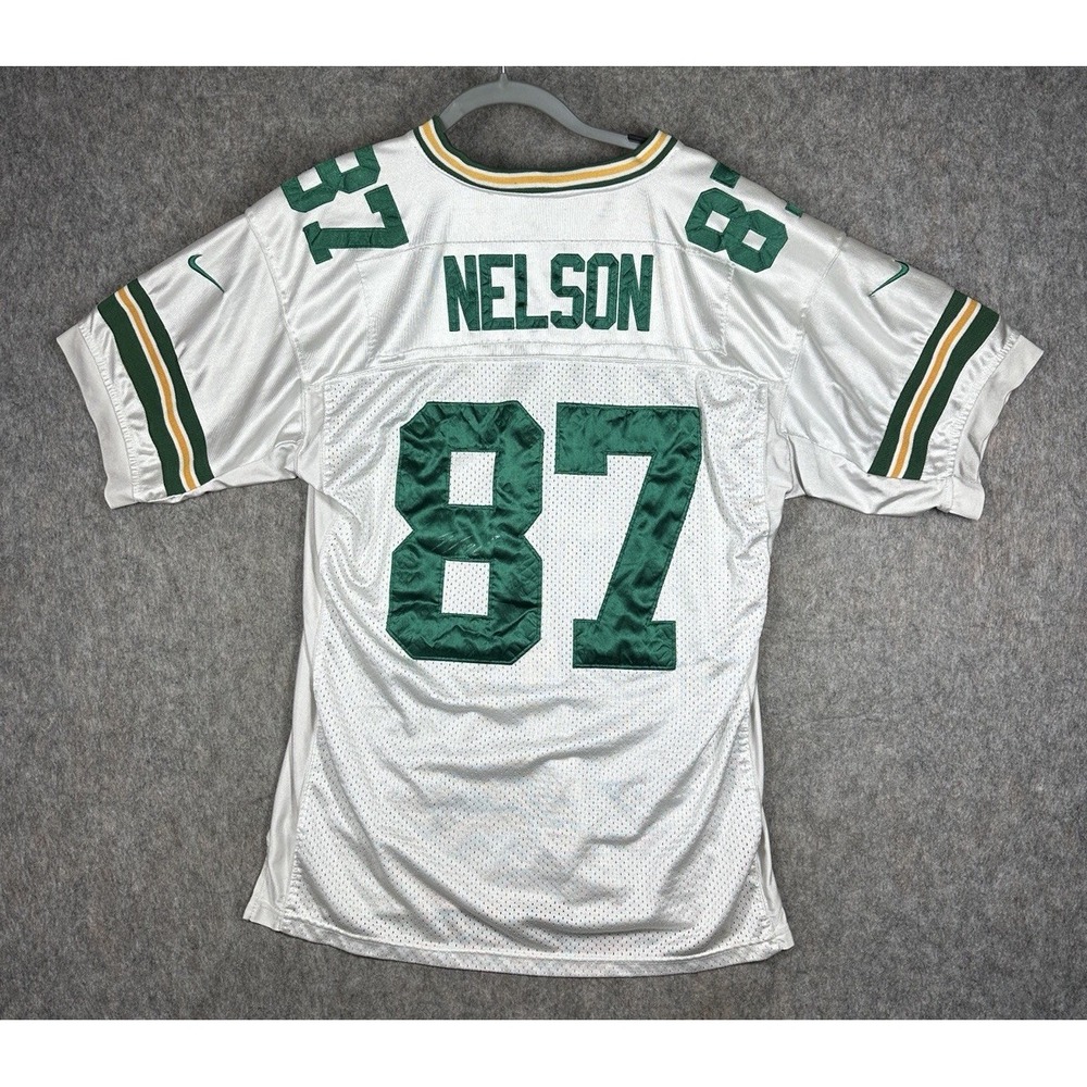 Nike NFL Nelson 87 Packers Jersey Signed Autograph White Mens 48